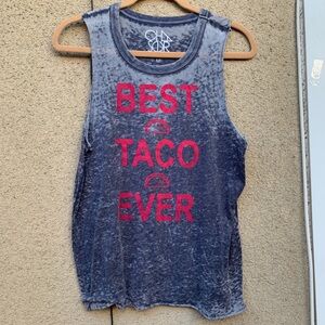 Chaser burnout tank top best taco ever Size Medium